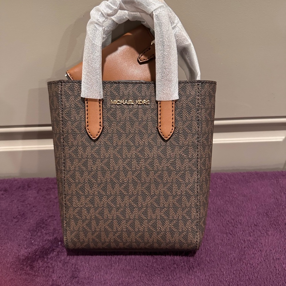 Michael Kors Brown Monogram Extra Small Tote